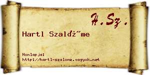 Hartl Szalóme névjegykártya